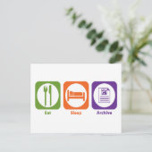 Eat Sleep Archive Postkarte (Stehend Vorderseite)