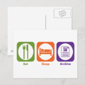 Eat Sleep Archive Postkarte (Vorne/Hinten)