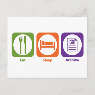 Eat Sleep Archive Postkarte