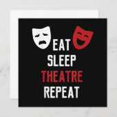 Eat Sleep Atre Repeat - Musical Broadcast Schauspi Dankeskarte (Vorne/Hinten)