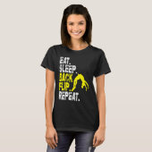 Eat Sleep Back Flip Repeat Acrobat Gymnastics T-Shirt (Vorne ganz)