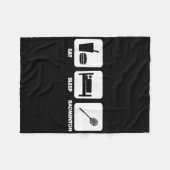 Eat Sleep Badminton Fleecedecke (Vorderseite (Horizontal))