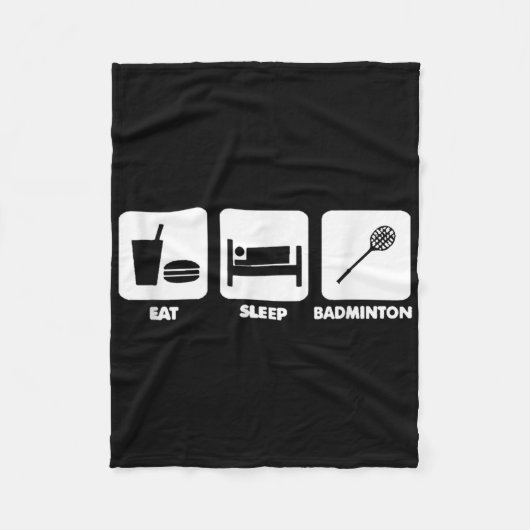Eat Sleep Badminton Fleecedecke (Vorderseite)