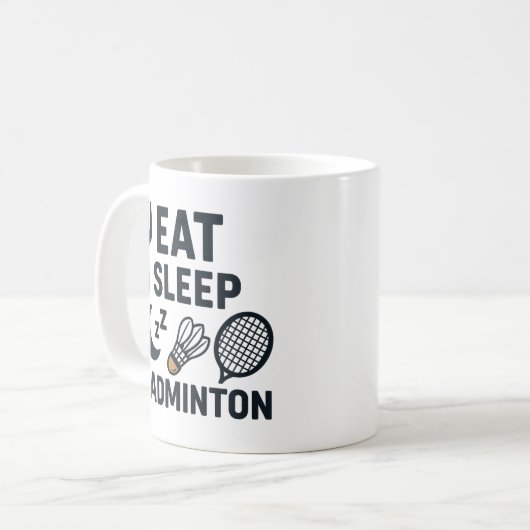 Eat Sleep Badminton Kaffeetasse (Vorderseite Links)