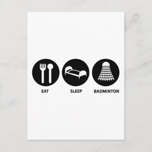Eat Sleep Badminton Postkarte