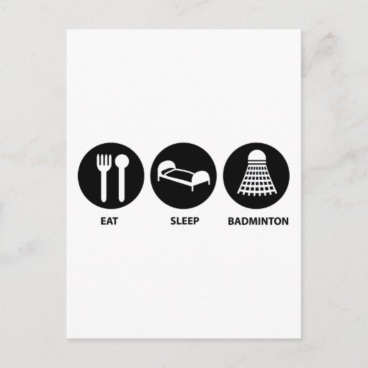 Eat Sleep Badminton Postkarte (Vorderseite)