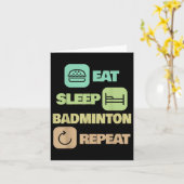 Eat Sleep Badminton Repeat - Badminton Player Karte (Gelbe Blume)