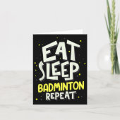 Eat Sleep Badminton Repeat - Badminton Player Karte (Vorderseite)