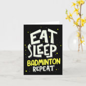 Eat Sleep Badminton Repeat - Badminton Player Karte (Gelbe Blume)