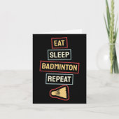 Eat Sleep Badminton Repeat Badminton Player Retro, Karte (Vorderseite)