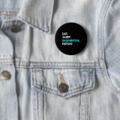 Eat Sleep Badminton Repeat - Badminton T-Shirts Button (Beispiel)