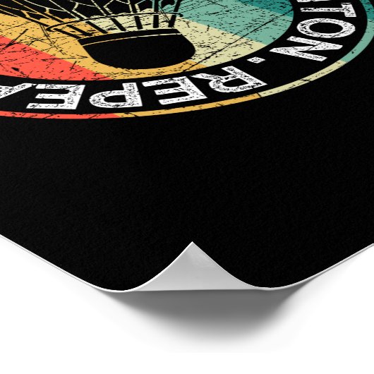 Eat Sleep Badminton Repeat Funny Racket Shuttlecoc Poster (Ecke)