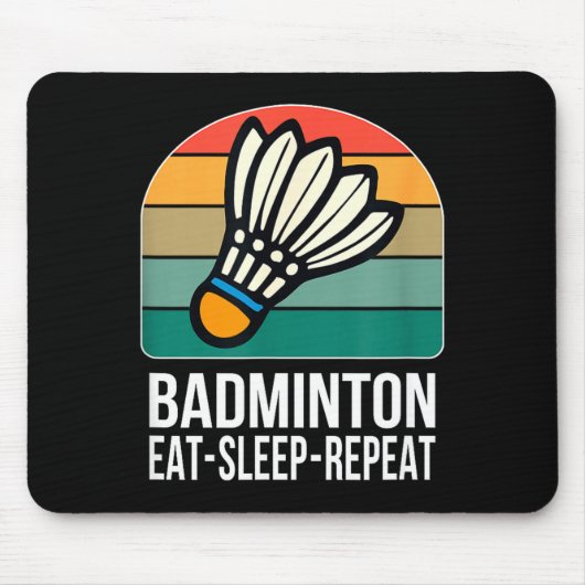 Eat Sleep Badminton Repeat -  Mousepad (Vorne)