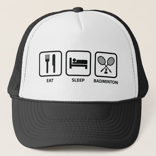 Eat Sleep Badminton Truckerkappe (Vorderseite)