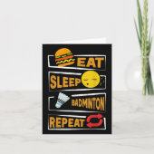 Eat Sleep Badminton Wiederholung _ Funny Badminton Karte (Vorderseite)