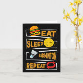 Eat Sleep Badminton Wiederholung _ Funny Badminton Karte (Gelbe Blume)