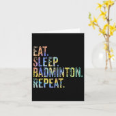 Eat Sleep Badminton Wiederholung Vintag Funny Badm Karte (Gelbe Blume)
