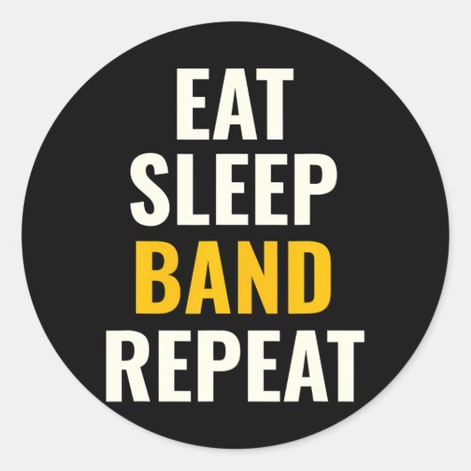 Eat Sleep Band Wiederholen Funny Marching Band Cam Runder Aufkleber (Vorderseite)