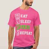 Eat Sleep Band wiederholen Shirt Trommeln Marching (Vorderseite)