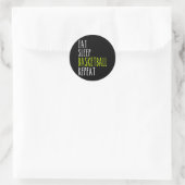Eat Sleep Basball Repeat Runder Aufkleber (Tasche)