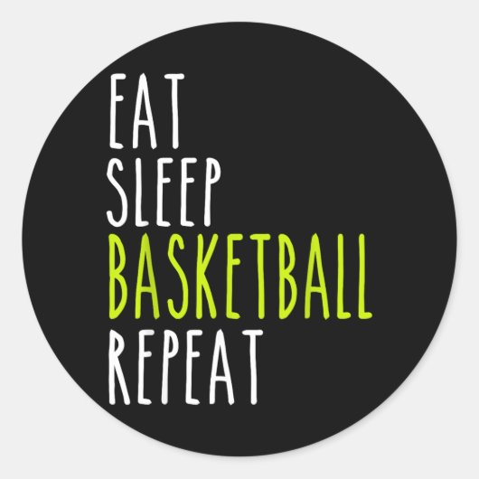 Eat Sleep Basball Repeat Runder Aufkleber (Vorderseite)
