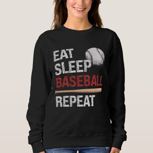 Eat Sleep Baseball Repeat Baseball Player  Basebal Sweatshirt (Vorderseite)