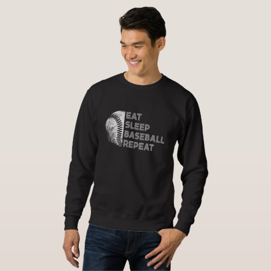 Eat Sleep Baseball Repeat Baseball Player  Basebal Sweatshirt (Vorne ganz)