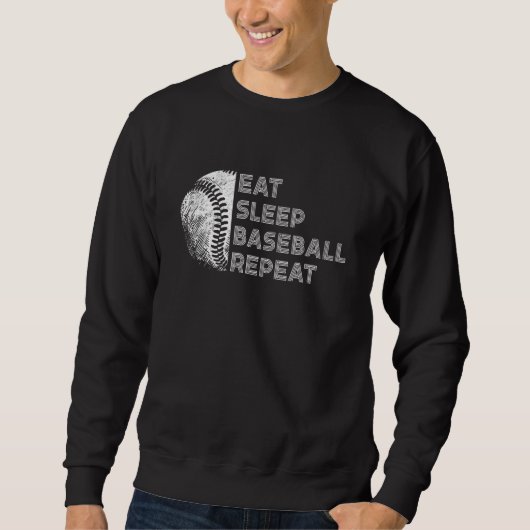Eat Sleep Baseball Repeat Baseball Player  Basebal Sweatshirt (Vorderseite)
