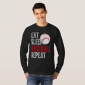 Eat Sleep Baseball Repeat Baseball Player  Basebal T-Shirt (Vorne ganz)