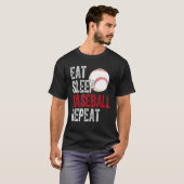 Eat Sleep Baseball Repeat Baseball Player Basebal T-Shirt (Vorne ganz)