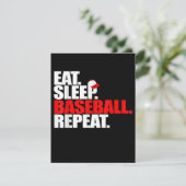 Eat Sleep Baseball Repeat Catcher Pitcher Baseball Einladung (Stehend Vorderseite)