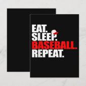 Eat Sleep Baseball Repeat Catcher Pitcher Baseball Einladung (Vorne/Hinten)