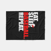 Eat Sleep Baseball Repeat Catcher Pitcher Baseball Fleecedecke (Vorderseite (Horizontal))