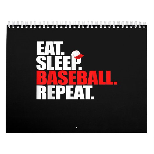 Eat Sleep Baseball Repeat Catcher Pitcher Baseball Kalender (Titelbild)