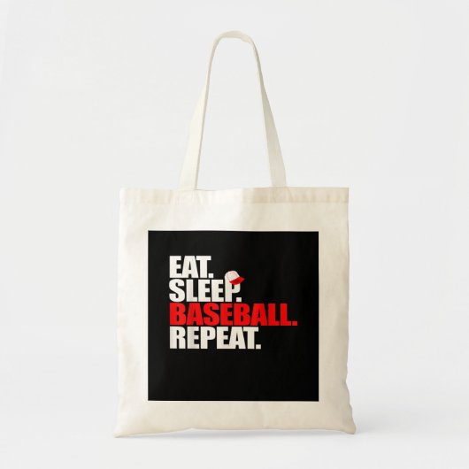 Eat Sleep Baseball Repeat Catcher Pitcher Baseball Tragetasche (Vorne)
