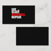 Eat Sleep Baseball Repeat Catcher Pitcher Baseball Visitenkarte (Vorne/Hinten)