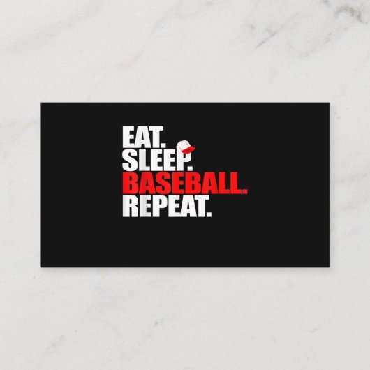Eat Sleep Baseball Repeat Catcher Pitcher Baseball Visitenkarte (Vorderseite)