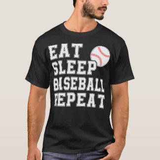 Eat Sleep Baseball Repeat Catcher Pitcher Funny Co T-Shirt