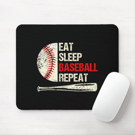 Eat Sleep Baseball Repeat Funny Baseball Player  Mousepad (Mit Mouse)