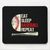 Eat Sleep Baseball Repeat Funny Baseball Player  Mousepad (Vorne)