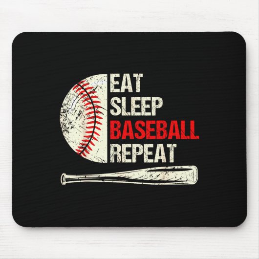 Eat Sleep Baseball Repeat Funny Baseball Player  Mousepad (Vorne)