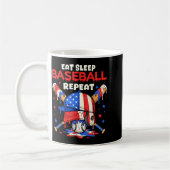 Eat Sleep Baseball Repeat Funny Ice Cream Drip Cro Kaffeetasse (Links)