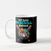 Eat Sleep Baseball Repeat Funny Ice Cream Drip Cro Kaffeetasse (Links)