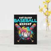 Eat Sleep Baseball Repeat Funny Ice Cream Drip Cro Karte (Gelbe Blume)