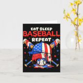 Eat Sleep Baseball Repeat Funny Ice Cream Drip Cro Karte (Gelbe Blume)