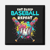 Eat Sleep Baseball Repeat Funny Ice Cream Drip Cro Magnet (Vorne)