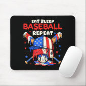 Eat Sleep Baseball Repeat Funny Ice Cream Drip Cro Mousepad (Mit Mouse)