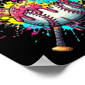 Eat Sleep Baseball Repeat Funny Ice Cream Drip Cro Poster (Ecke)