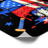 Eat Sleep Baseball Repeat Funny Ice Cream Drip Cro Poster (Ecke)