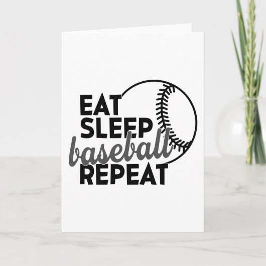 Eat Sleep Baseball Repeat Karte (Vorderseite)
